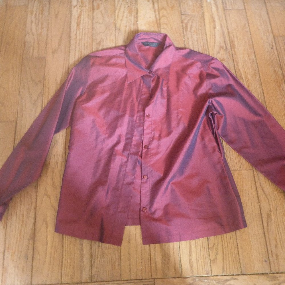 Woman's 100% Silk Button Up Blouse
